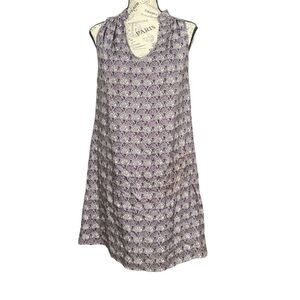 Sunner Anthropologie Purple Patterned Sleeveless Mini Dress in Size Medium